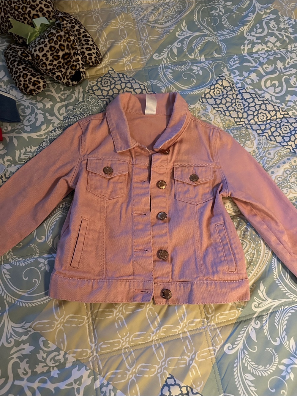 Carter's Light Pink Denim Jacket with Button Front